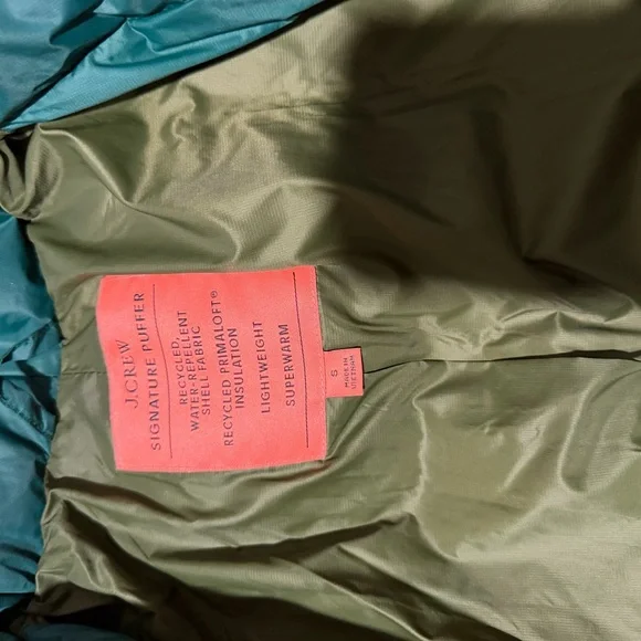 J. Crew Deep Green Puffer Jacket - Picture 3 of 3